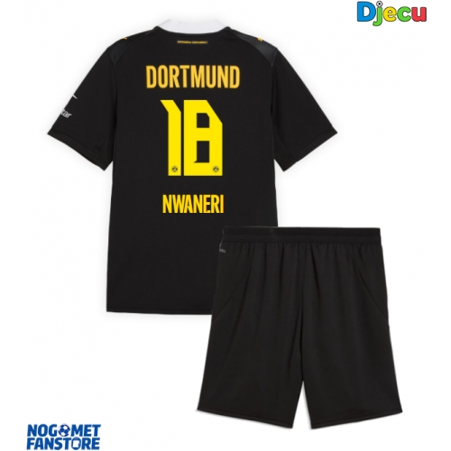 Borussia Dortmund Ethan Nwaneri #18 Gostujuci Dres za djecu 2026-27 Kratak Rukav (+ Kratke hlače)
